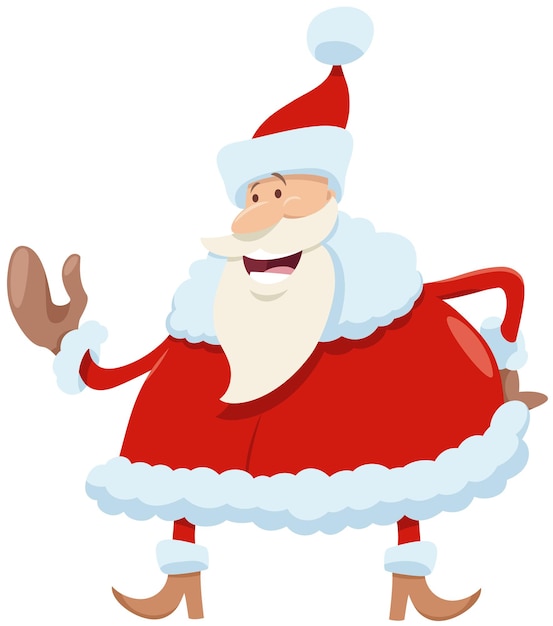 Vector cartoon illustration of santa claus character on christmas time