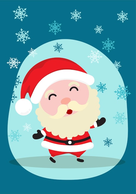 Cartoon illustration of santa claus character Christmas winter design elements