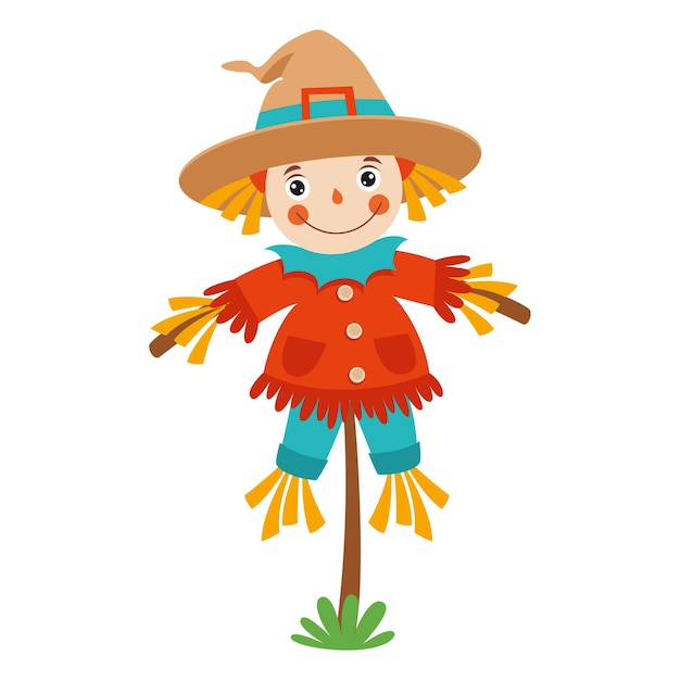 Cartoon Illustration Of A Scarecrow