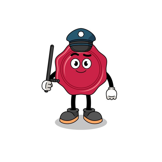 Cartoon Illustration of sealing wax police