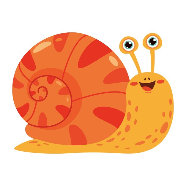 Cartoon illustration of a snail