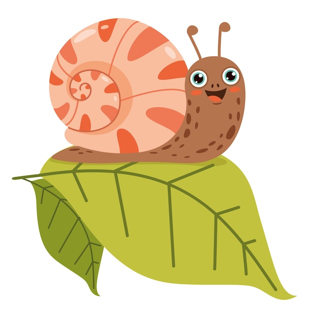 Cartoon illustration of a snail