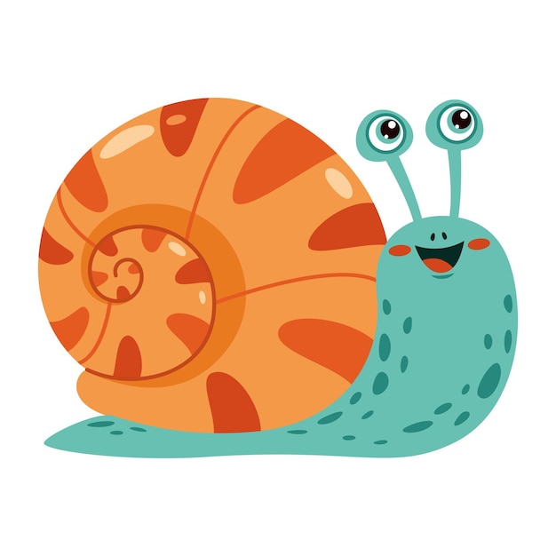 Cartoon Illustration Of A Snail