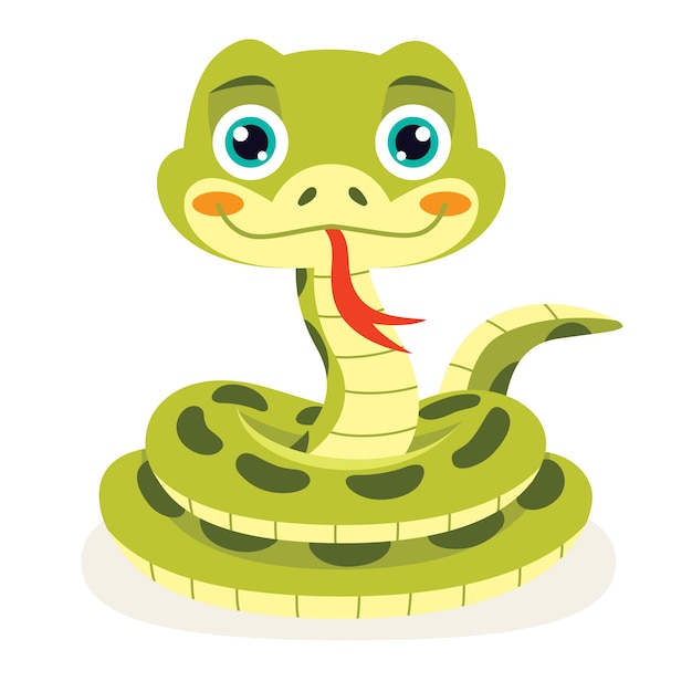 Vector cartoon illustration of a snake