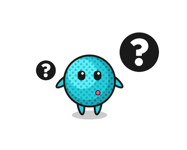 Cartoon Illustration of spiky ball with the question mark