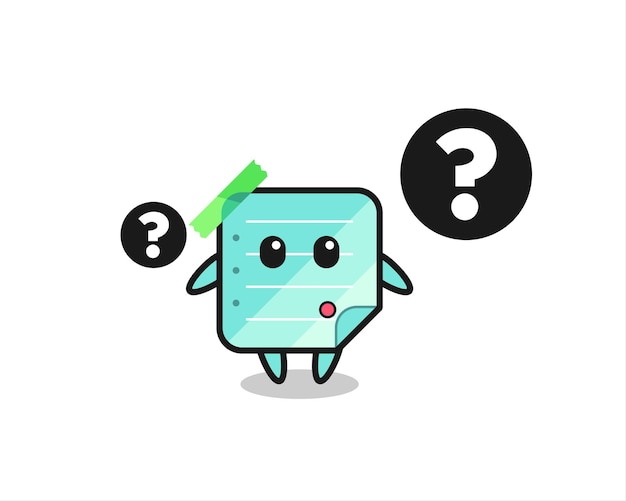 Cartoon Illustration of sticky notes with the question mark