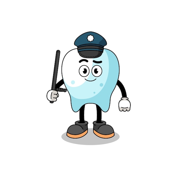 Cartoon Illustration of tooth police