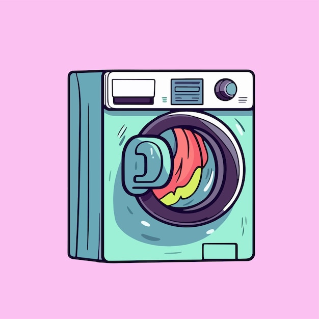 Vector a cartoon illustration of a washing machine