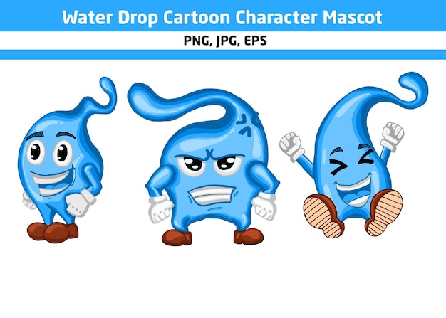 물방울, 물방울 만화 캐릭터의 만화 일러스트레이션