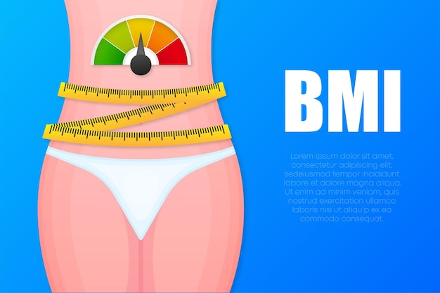 벡터 bmi 만화 벡터 일러스트와 함께 만화 그림 의료 개념