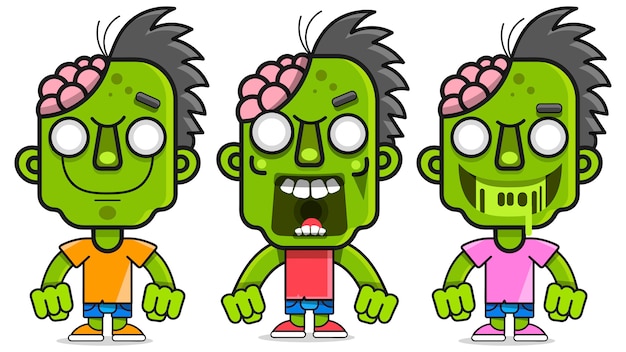 Fumetto illustrazione con zombie verde