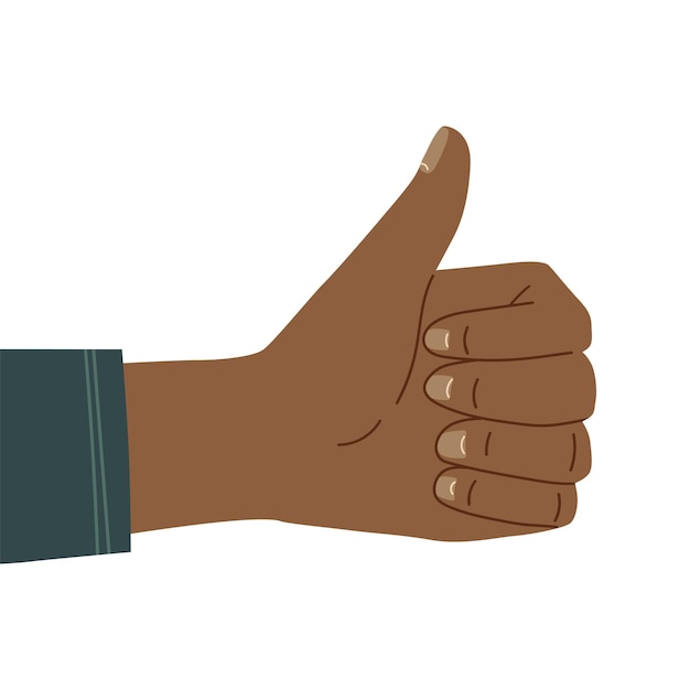 Cartoon illustration with hands Making thumb up gesture Hand showing symbol Like