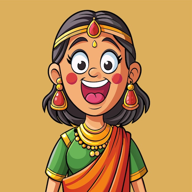 Vector a cartoon illustration of a woman with a smile on her face