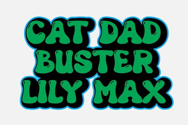 A cartoon image of a cat dad and max logo.