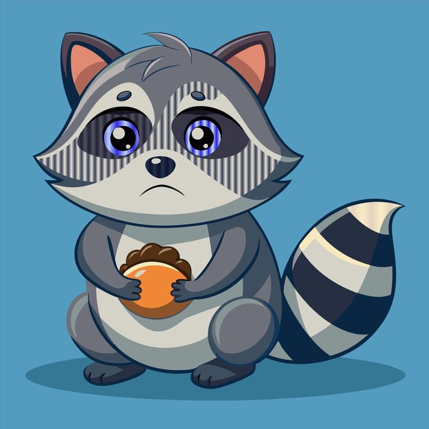 a cartoon image of a cat with a cookie in his mouth and a piece of cake in the other hand