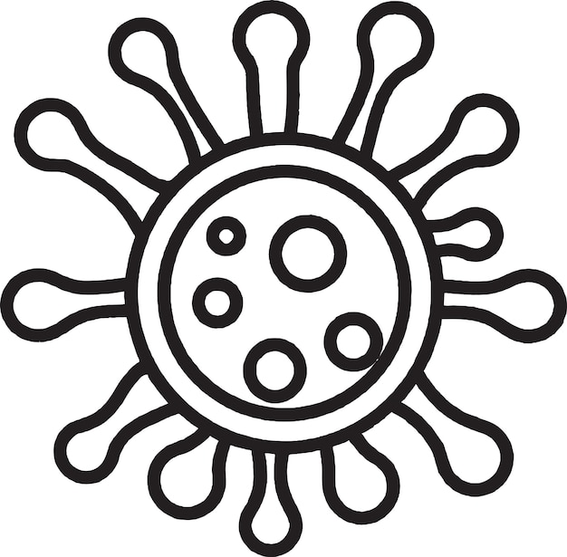 A cartoon image of a coronavirus cell