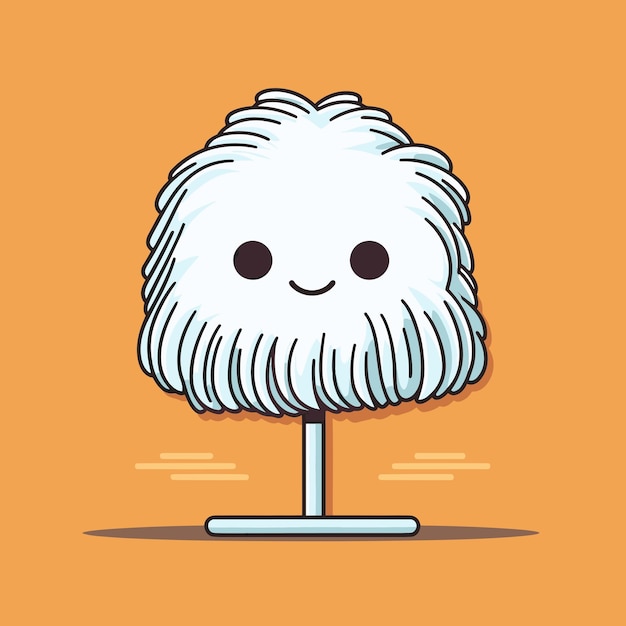 Vector a cartoon image of a cute fluffy, fluffy, fluffy, fluffy, white hairless man.