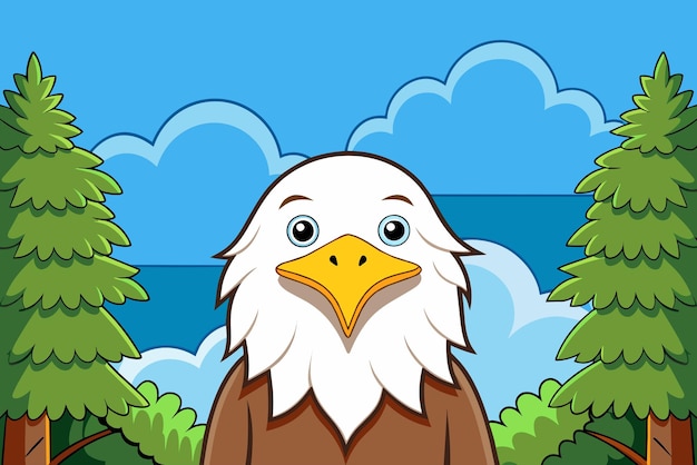 Vector a cartoon image of an eagle with the words  eagle  on the top