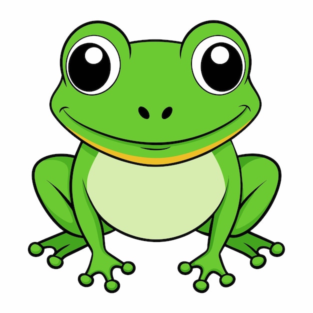 a cartoon image of a frog with a yellow collar on it