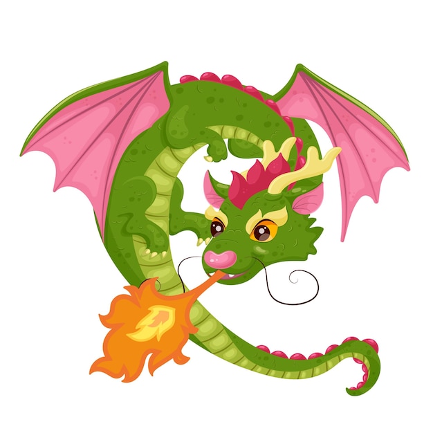 Cute Dragon With Wing Pink Decoration