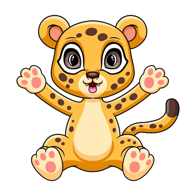 A cartoon image of a leopard cub