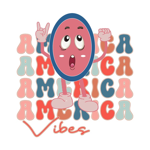 A cartoon image of a mirror with the word america on it.