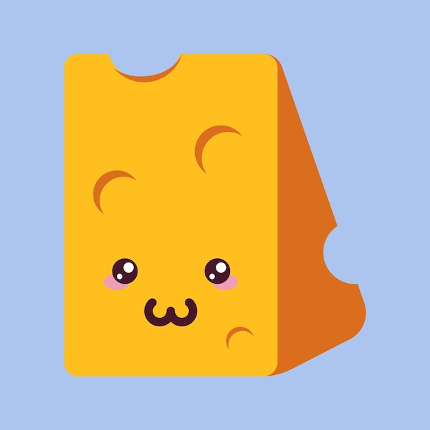 ベクトル 肯定的な表情を持つオレンジ チーズの漫画のイメージ本アプリ記事インターネット ショップ ストア バナーに適しています