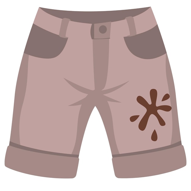 A cartoon image of a pair of shorts with a cross on the side