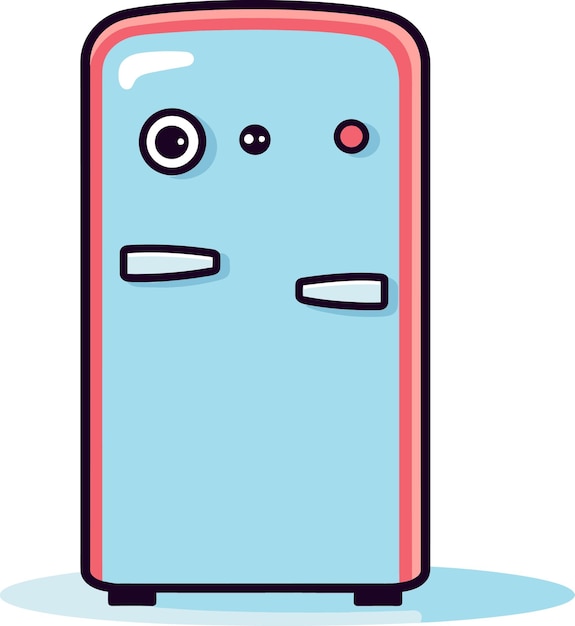 a cartoon image of a phone with eyes and a nose