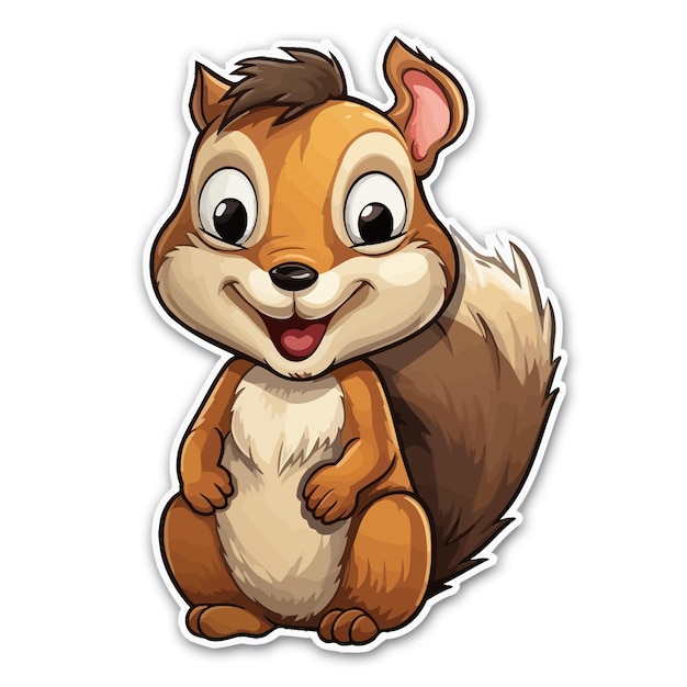 A cartoon image of a squirrel with a picture of a squirrel on it.