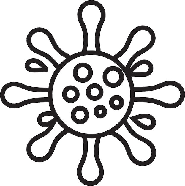 A cartoon image of a virus with the word virus on it.