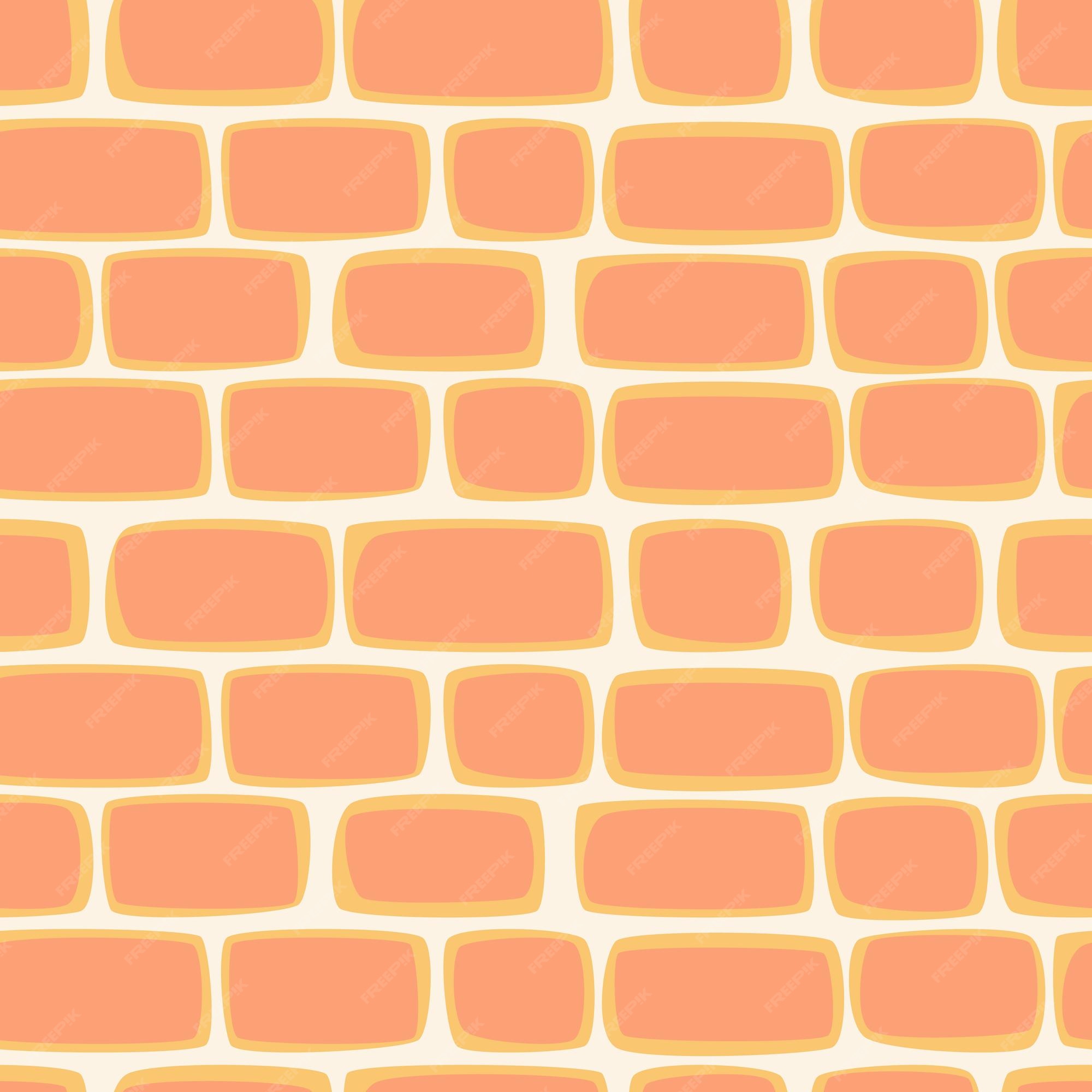 Premium Vector | Cartoon imitation red brick wall tiles vector seamless  pattern
