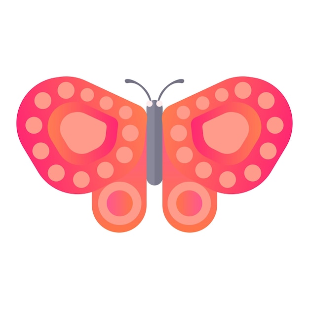 Cartoon insect roze vlinder vector geïsoleerde object illustratie