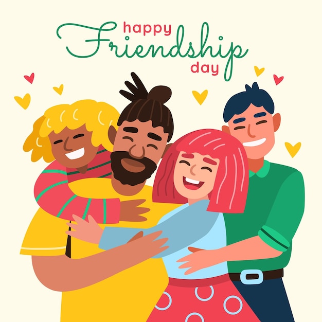 Cartoon international friendship day illustration