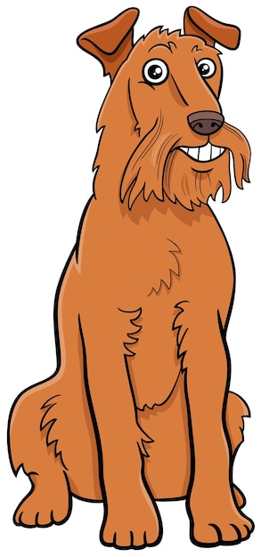 Cartoon irish terrier purebred dog animal character