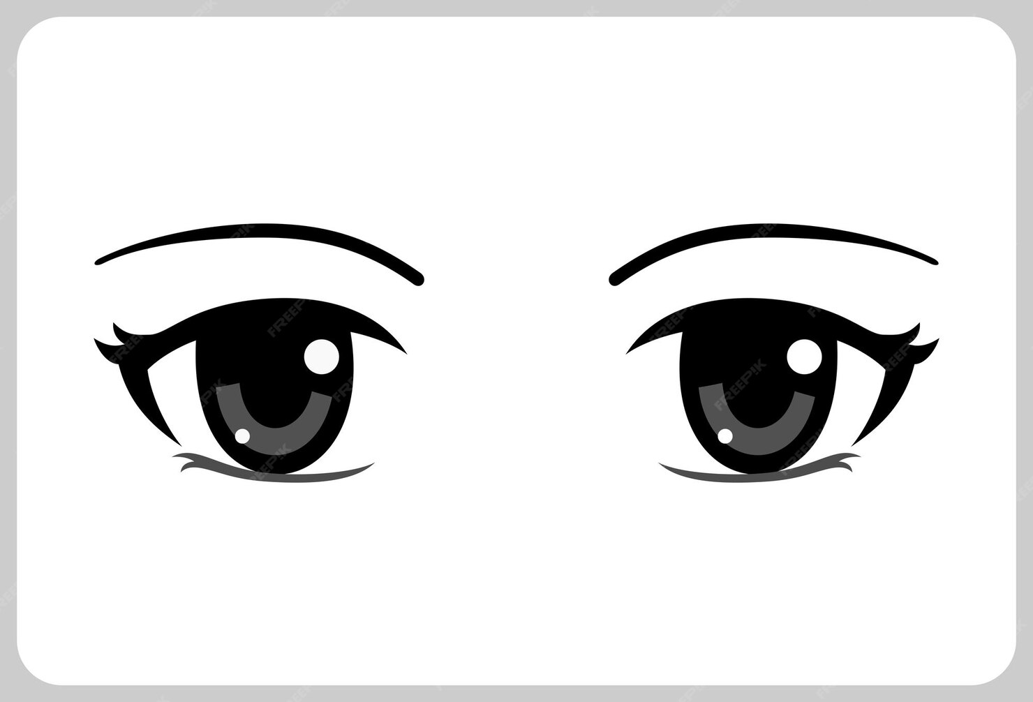 Premium Vector Cartoon japanese eyes. chibi eye silhouette, anime