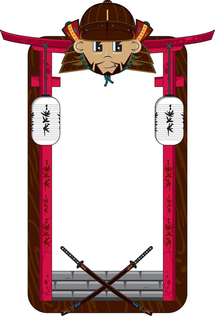 漫画日本のサムライ戦士寺フレーム歴史イラスト