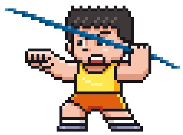 Cartoon Javelin thrower - Pixel design