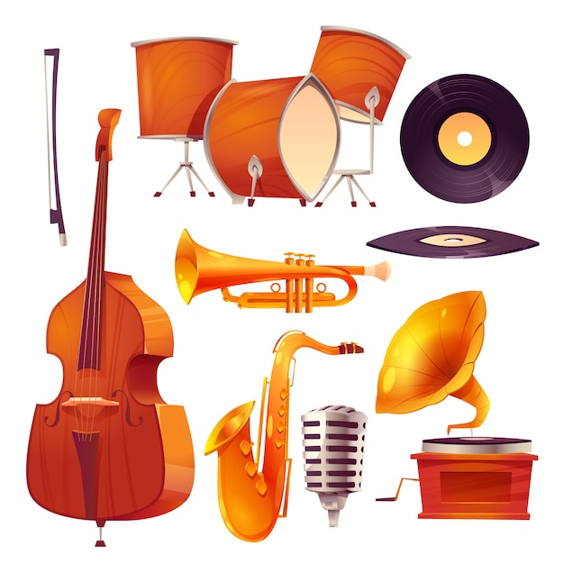 Vector cartoon jazz collection