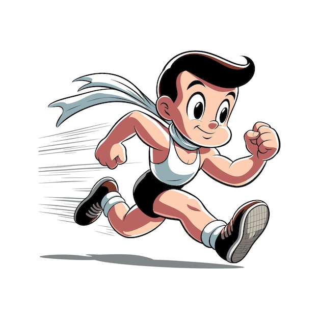 Cartoon jogging kid vector illustratie