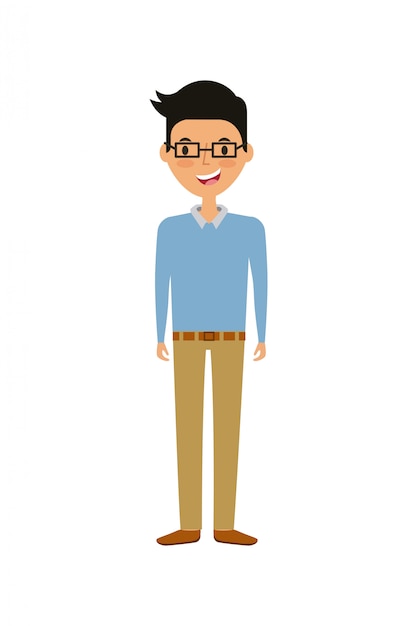 cartoon jonge man