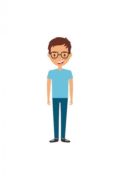 cartoon jonge man