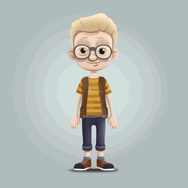 Vector cartoon jongen karakter sjabloon illustratie animatie cartoon plat ontwerp