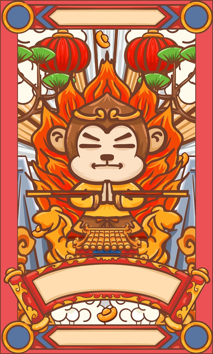 Vector cartoon journey to the west figure illustration design