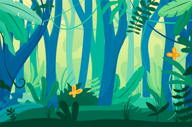 Cartoon jungle background