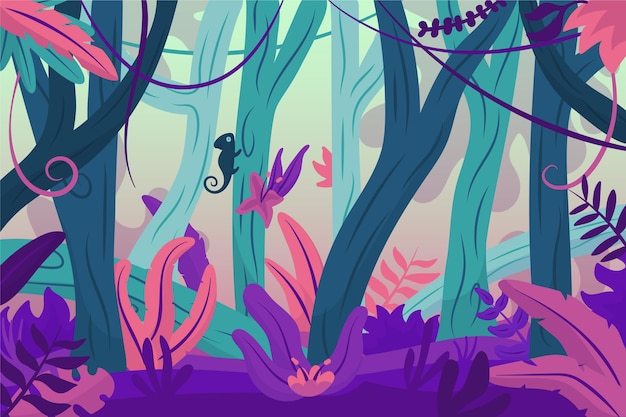 Cartoon jungle background