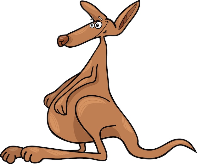 Vector cartoon kangaroo