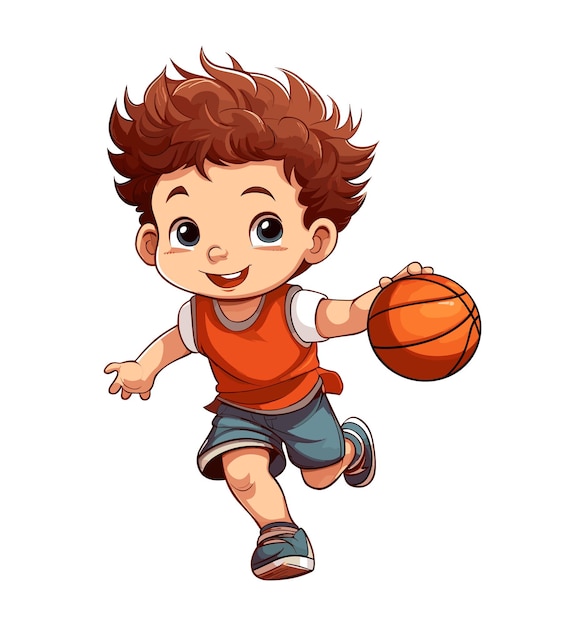 Cartoon karakter basketbal speler vectorillustratie
