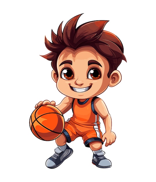 Cartoon karakter basketbal speler vectorillustratie