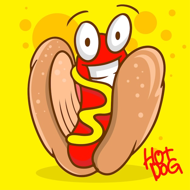 Cartoon karakter hotdog